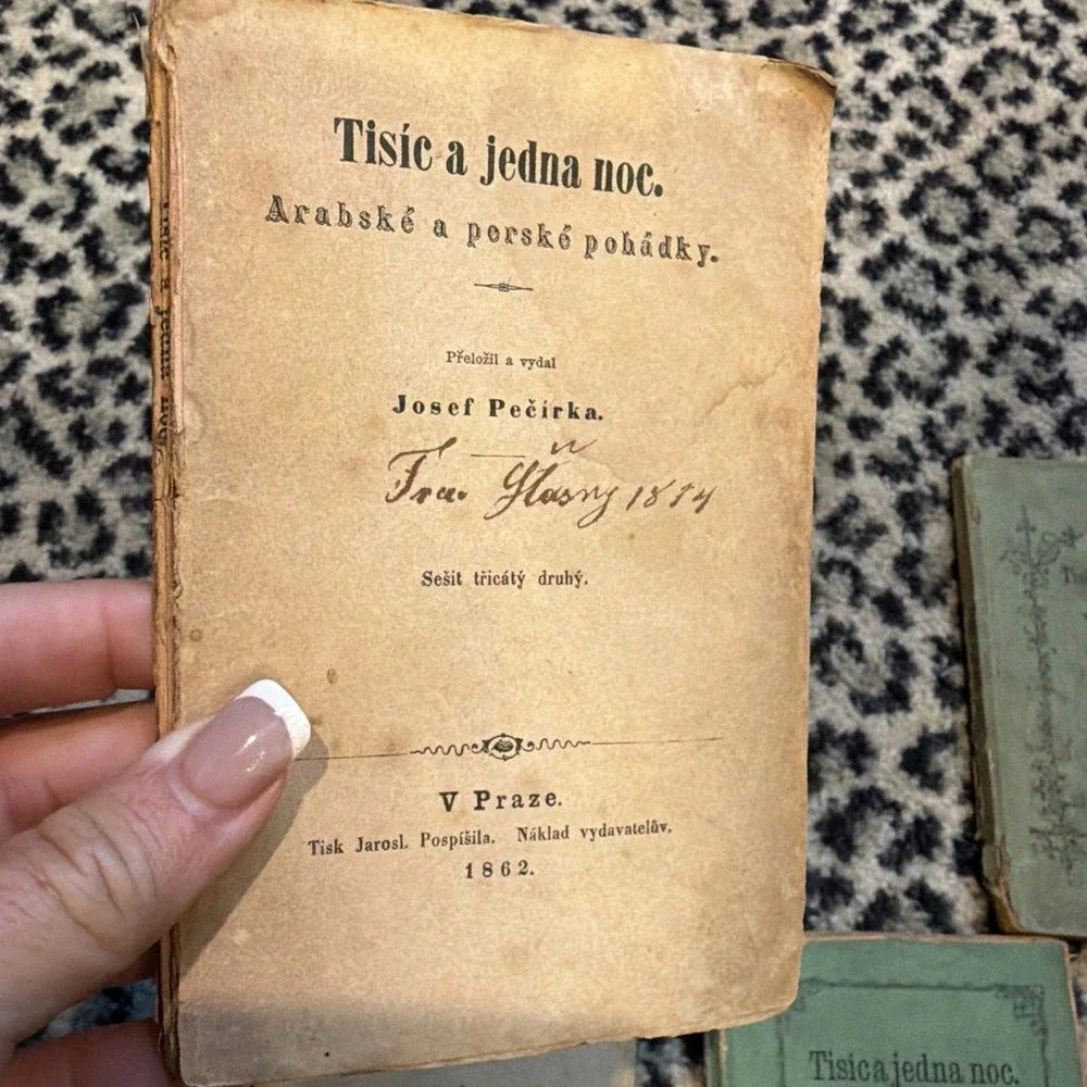 Lot 9‎ Antique Czech Arabian Nights Books 1859-1873 Josef Pecirka Prague Parts